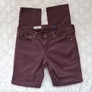 AG the Stilt Cigarette Jean 28R Merlot
